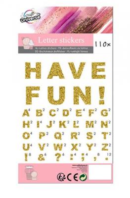 W&O stickers letters junior 22,8 cm papier goud 110 stuks W&O stickers letters junior 22,8 cm papier goud 110 stuks