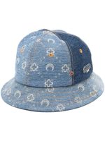 Marine Serre bonnet en jean à design patchwork - Bleu