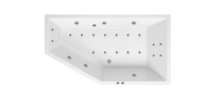 Lambini Designs Florence bubbelbad 160x90cm elektronisch rechts 6+4+2 hydrojets en 12 aerojets chroom Lambini Designs Florence bubbelbad 160x90cm elektronisch rechts 6+4+2 hydrojets en 12 aerojets chroom