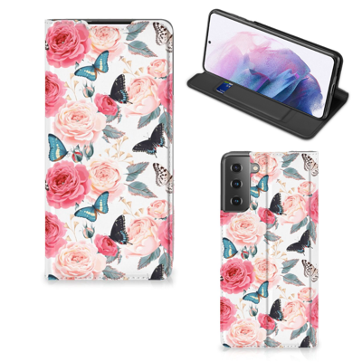 Samsung Galaxy S21 Plus Smart Cover Butterfly Roses Samsung Galaxy S21 Plus Smart Cover Butterfly Roses