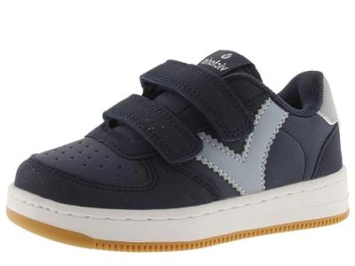 Victoria Tiempo Unisex Leather Effect Low Tennis & Matching Split Leather Pieces & Straps 1124117 for Kids MARINO 23