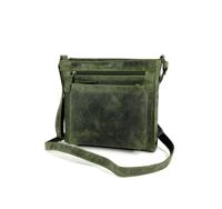 Hunter leren vierkant dames schoudertasje L Green
