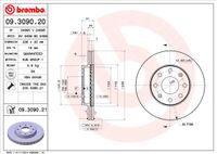 Remschijf BREMBO, Remschijftype: Binnen geventileerd, u.a. für Chevrolet, Daewoo