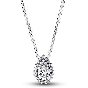 Pandora 392832C01 Ketting Sparkling Pear Halo zilver-zirconia wit 45 cm