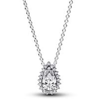 Pandora 392832C01 Ketting Sparkling Pear Halo zilver-zirconia wit 45 cm