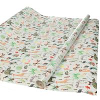 2x Verjaardag kadopapier taupe jungle 300 x 70 cm voor kinderen   -