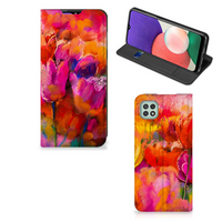 Bookcase Samsung Galaxy A22 5G Tulips