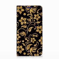 Samsung Galaxy S10e Smart Cover Gouden Bloemen - thumbnail