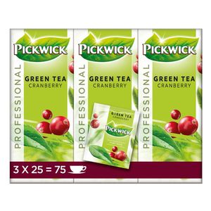 Pickwick - Professional Green Tea Cranberry - 3x 25 zakjes