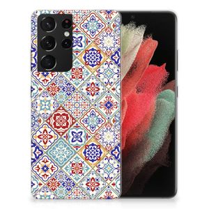 Samsung Galaxy S21 Ultra TPU Siliconen Hoesje Tiles Color