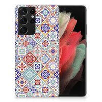 Samsung Galaxy S21 Ultra TPU Siliconen Hoesje Tiles Color - thumbnail