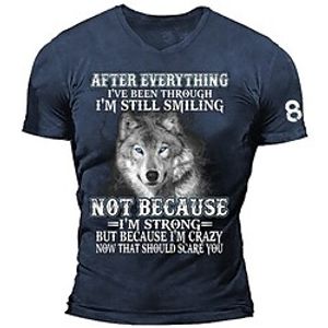 Voor heren Uniseks T-shirt Grappige T-shirts Slogan T-shirts Wolf Grafische prints Strakke ronde hals blauw 3D-afdrukken Buiten Straat Korte mouw Afdrukken Kleding Sport Ontwerper Klassiek Casual Lightinthebox