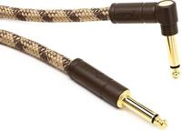 Fender® »FESTIVAL HEMP INSTRUMENT CABLE« Gitaarkabel - Haakse/Rechte Jack Plug - 3m - Kleur: Brown Stripe