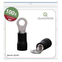 Quadrios 22C451 Ringkabelschoen Dwarsdoorsnede (max.): 4.0 mm² Gat diameter: 4.3 mm Deels geïsoleerd Zwart 1 set(s)