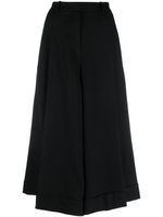 Rochas pantalon en laine vierge à coupe courte - Noir - thumbnail