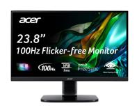 Acer KC242Y Hbi Frameloze desktopmonitor Full HD (1920 x 1080), AMD FreeSync-technologie, 100Hz, 1ms (VRB), laag blauw licht, kantelbaar, HDMI- en VGA-poorten