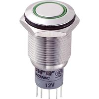 TRU COMPONENTS LAS2GQF-22E/G/12V/S/P Vandalismusgeschützter Drucktaster 250 V/AC 3A 2 x Ein/(Ein) t
