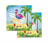 Flamingo Servetten 33x33cm - 20 stuks - thumbnail