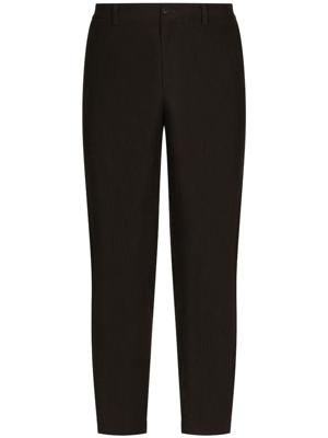 Dolce & Gabbana pantalon de costume droit en lin - Noir