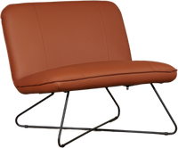 Cognac leren industriële fauteuil zonder armleuning Smile - Toledo Leer Natur (cognac leer)