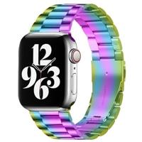 By Qubix - Stalen schakelband - Multicolor - Compatible met Apple watch 38mm / 40mm / 41mm / 42mm - Compatible Apple watch bandjes