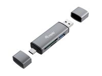 Equip 245460 geheugenkaartlezer USB 3.2 Gen 1 (3.1 Gen 1) Type-A/Type-C Grijs - thumbnail