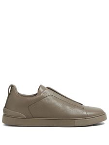 Zegna baskets Triple Stitch en cuir - Tons neutres