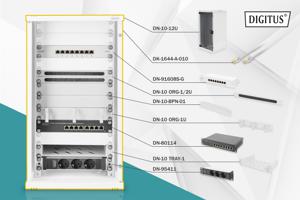 Digitus DN-10-SET-3 10inch-patchkast 12 HE Grijs, Grijs (RAL 7035)