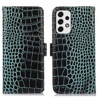 Crocodile Series Samsung Galaxy A33 5G Wallet Leren Hoesje met RFID - Groen - thumbnail