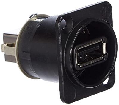 Neutrik NAUSB-W-B omkeerbare USB-adapter (type A en B), zwarte D-behuizing