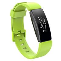By Qubix - Compatible met Fitbit Inspire 1 / HR/Ace 2 siliconen bandje met gesp - Maat: Small - groen - Compatible fitbit bandje