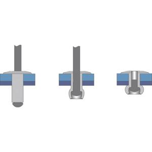 Bralo S1040004014 Popnagel (Ø x l) 4 mm x 14 mm Staal Aluminium 50 stuk(s)