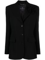 Ermanno Scervino blazer boutonné à fleur appliquée - Noir - thumbnail