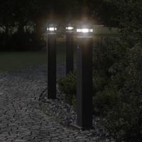 Vloerlampen voor buiten 3 st met sensor 80 cm aluminium zwart - thumbnail