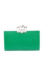 Alexander McQueen pochette Jewelled en cuir - Vert - thumbnail