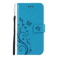 Shop4 - Samsung Galaxy A50 Hoesje - Wallet Case Vlinder Patroon Blauw
