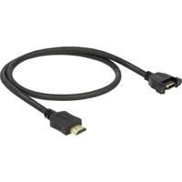 Delock 85463 HDMI-kabel HDMI Verlengkabel HDMI-A-stekker, HDMI-A-bus 0.50 m Zwart Vergulde steekcontacten - thumbnail