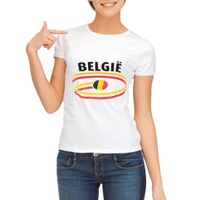 Shirts met vlaggen thema Belgie voor dames - thumbnail