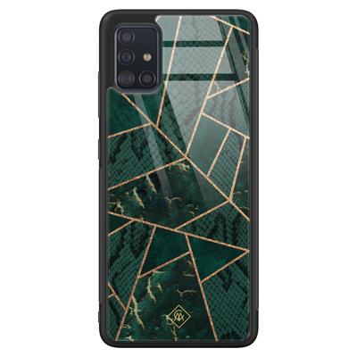 Samsung Galaxy A71 glazen hardcase - Abstract groen Samsung Galaxy A71 glazen hardcase - Abstract groen