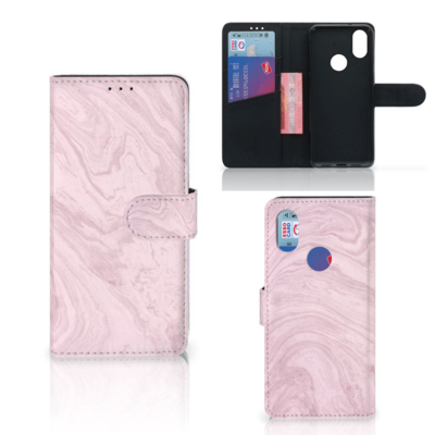 Xiaomi Mi A2 Bookcase Marble Pink - Origineel Cadeau Vriendin Xiaomi Mi A2 Bookcase Marble Pink - Origineel Cadeau Vriendin