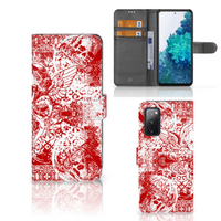 Telefoonhoesje met Naam Samsung Galaxy S20 FE Angel Skull Rood - thumbnail