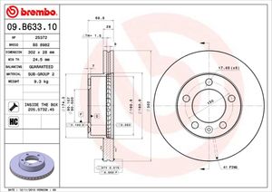 Remschijf BREMBO, Remschijftype: Binnen geventileerd, u.a. für Opel, Renault, Nissan, Vauxhall