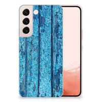 Samsung Galaxy S22 Bumper Hoesje Wood Blue - thumbnail