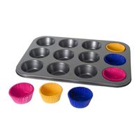 Muffins en cupcakes bakken bakvorm/bakblik 35 x 26 cm - voor 12x stuks - thumbnail