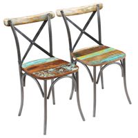 Eetkamerstoelen 51x52x84 cm massief gerecycled hout 2 st - thumbnail