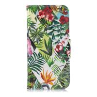 Shop4 - Huawei P Smart 2019 Hoesje - Wallet Case Bladeren en Bloemen