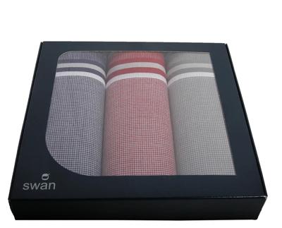 3 stuks - Heren zakdoeken Classic - Cadeau verpakking - 40 - Blauw - 40 - 40 - 40