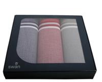 3 stuks - Heren zakdoeken Classic - Cadeau verpakking - 40 - Blauw - 40 - 40 - 40