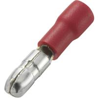 TRU COMPONENTS 1572193 Ronde connector 0.50 mm² 1 mm² Stift-Ø: 4 mm Deels geïsoleerd Rood 100 stuk(s)