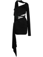 Mugler robe courte à design asymétrique - Noir